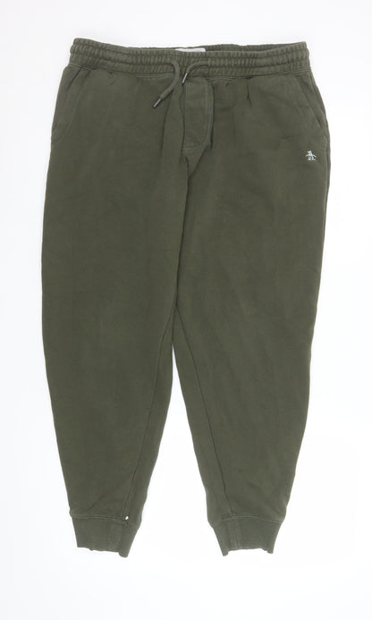 Mens UK Size L Original Penguin by Munsingwear Regular Fit Jogger Green Trousers