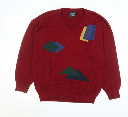 Mens UK Size L Crocket & Jones Red Pullover Jumper