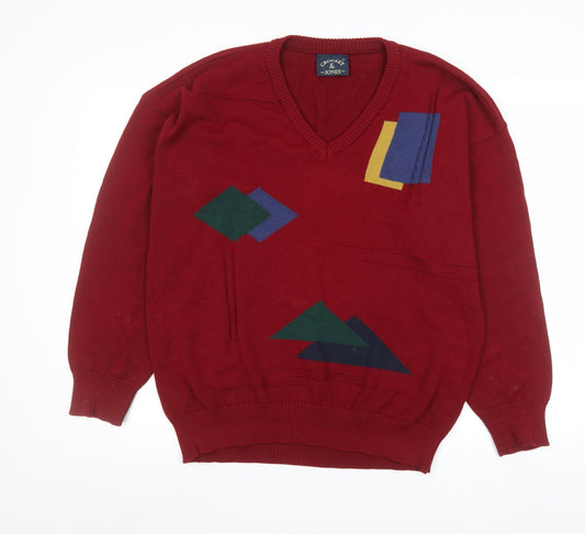 Mens UK Size L Crocket & Jones Red Pullover Jumper