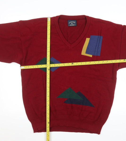 Mens UK Size L Crocket & Jones Red Pullover Jumper