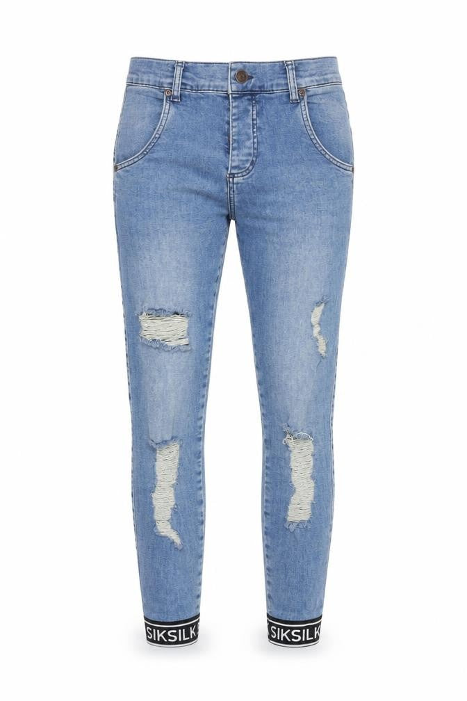 Mens UK Size S SikSilk Slim Fit Skinny Blue Jeans