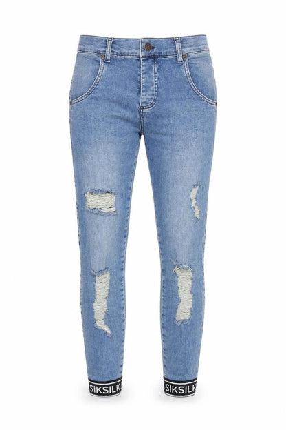Mens UK Size S SikSilk Slim Fit Skinny Blue Jeans