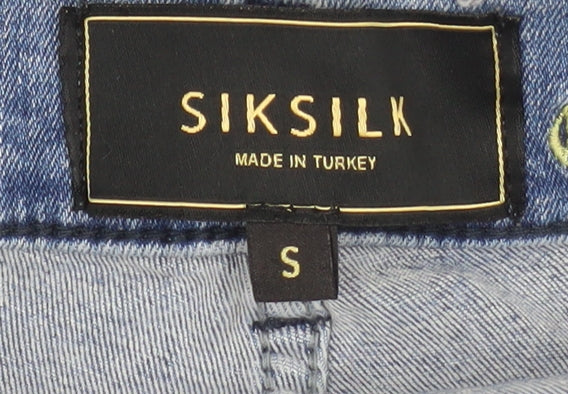Mens UK Size S SikSilk Slim Fit Skinny Blue Jeans