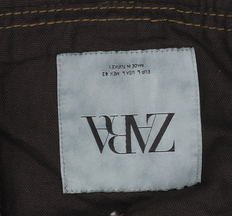 Mens UK Size L Zara Brown Field Jacket