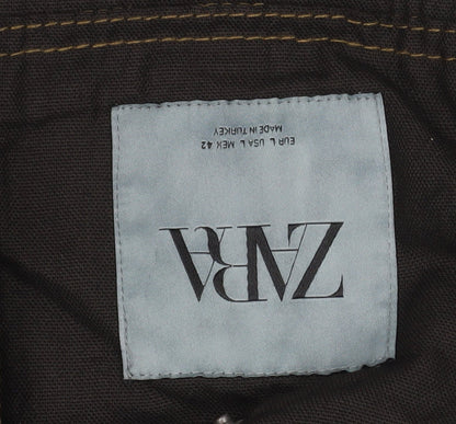 Mens UK Size L Zara Brown Field Jacket