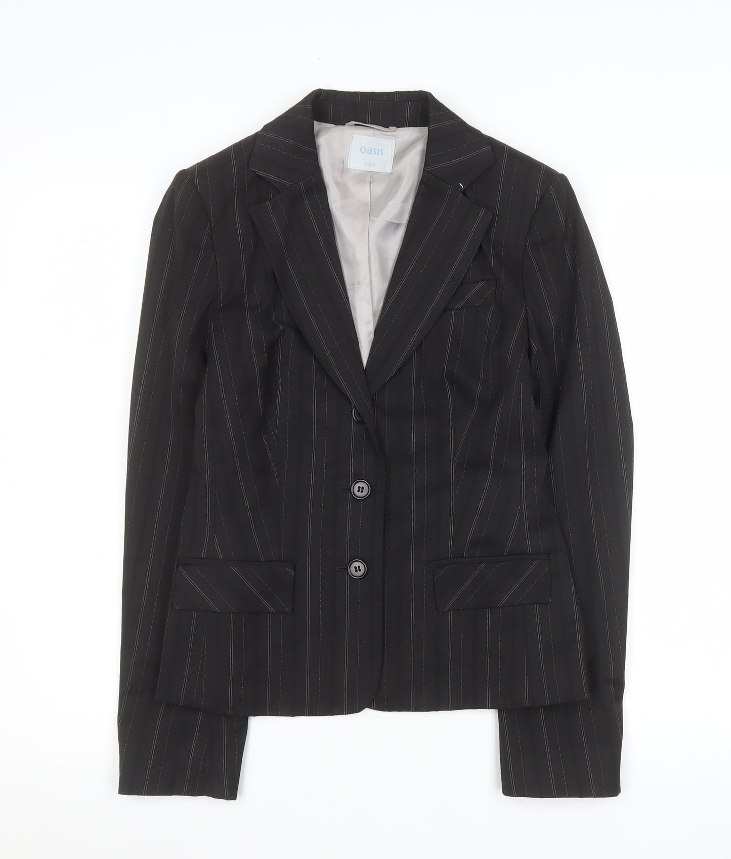 Womens UK Size 10 Oasis Regular Black Blazer
