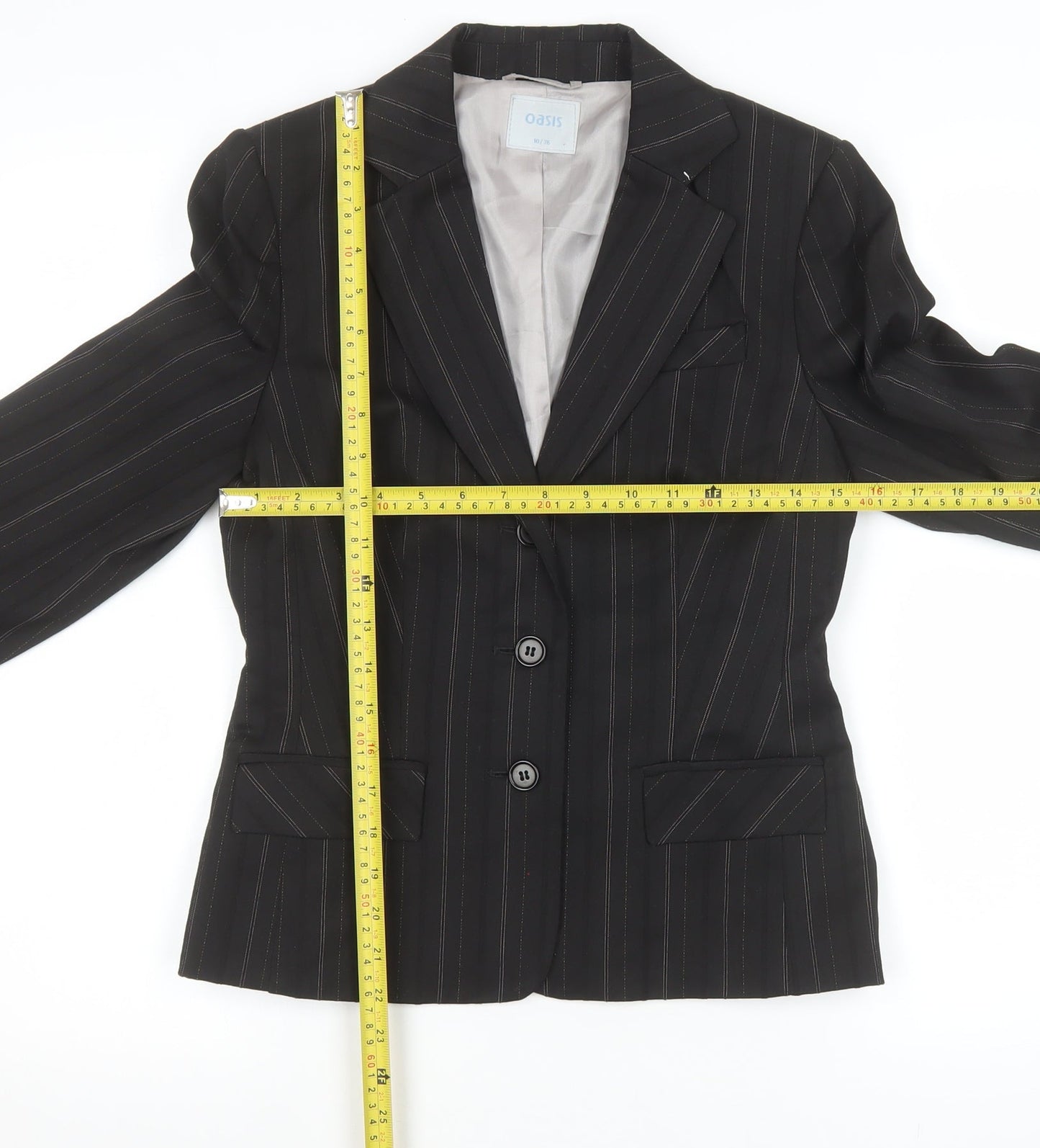 Womens UK Size 10 Oasis Regular Black Blazer