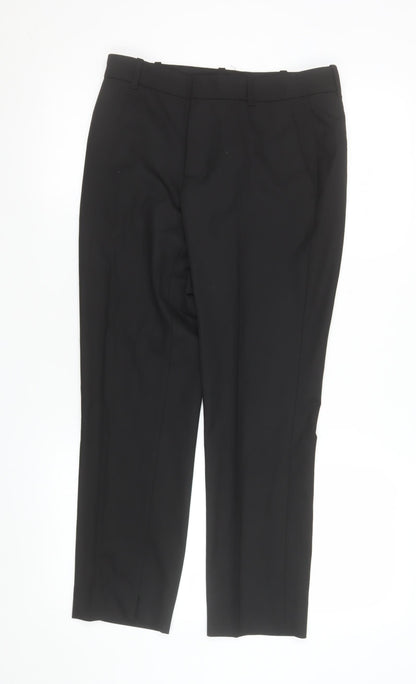 Womens UK Size XS Zara Slim Fit Dress Pants Black Trousers