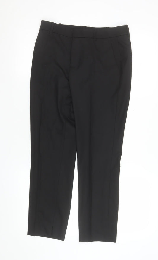 Womens UK Size XS Zara Slim Fit Dress Pants Black Trousers