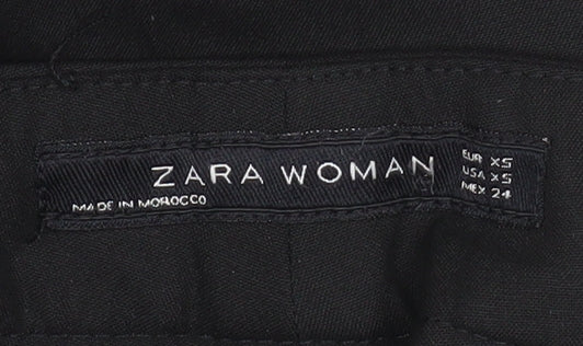 Womens UK Size XS Zara Slim Fit Dress Pants Black Trousers