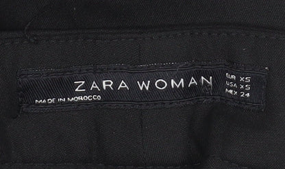 Womens UK Size XS Zara Slim Fit Dress Pants Black Trousers