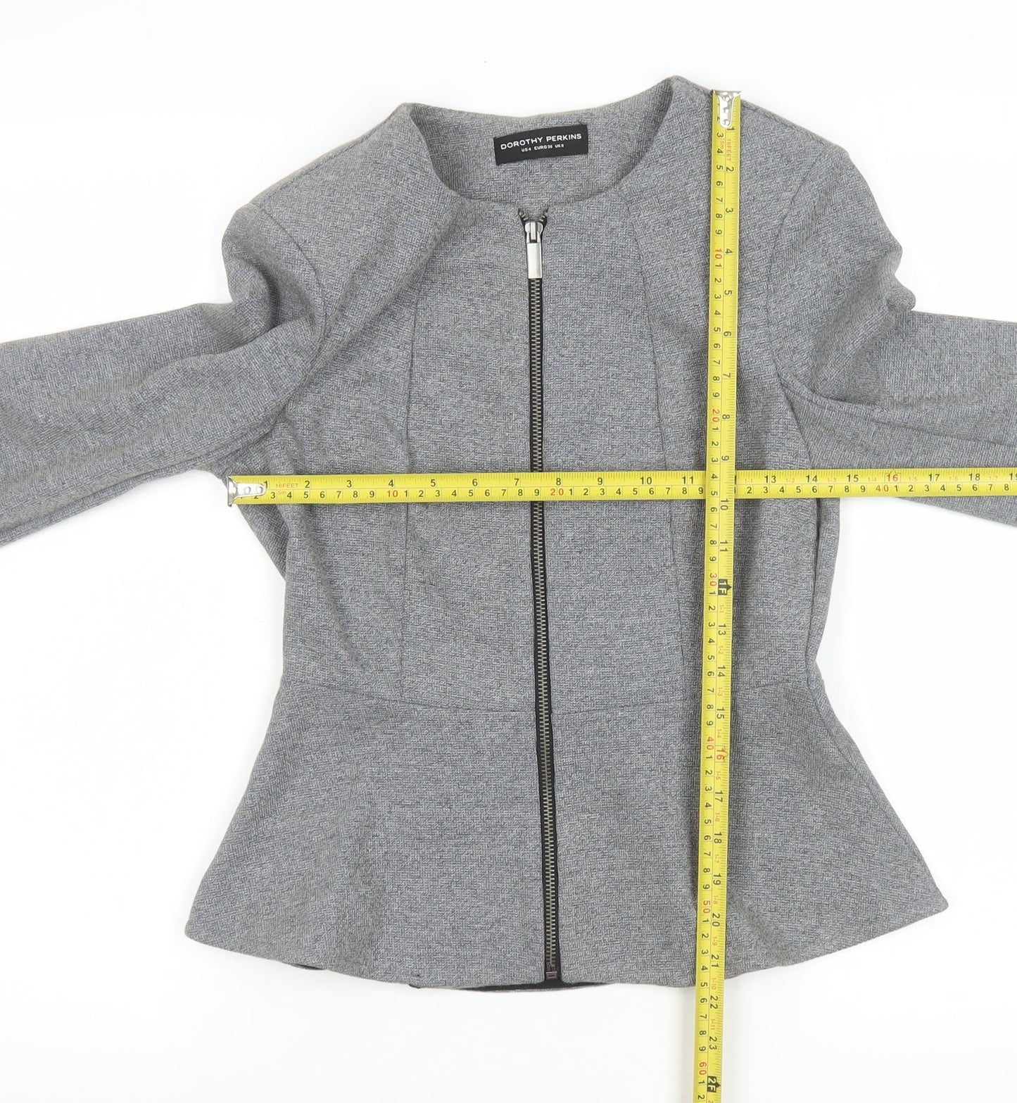 Womens UK Size 8 Dorothy Perkins Grey Basic Jacket