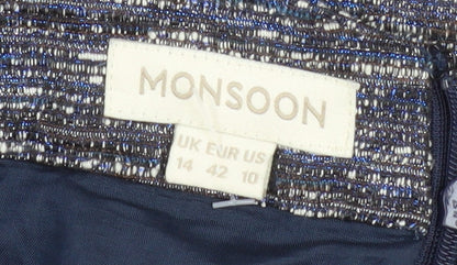 Womens UK Size 14 Monsoon Straight & Pencil Tweed Skirt