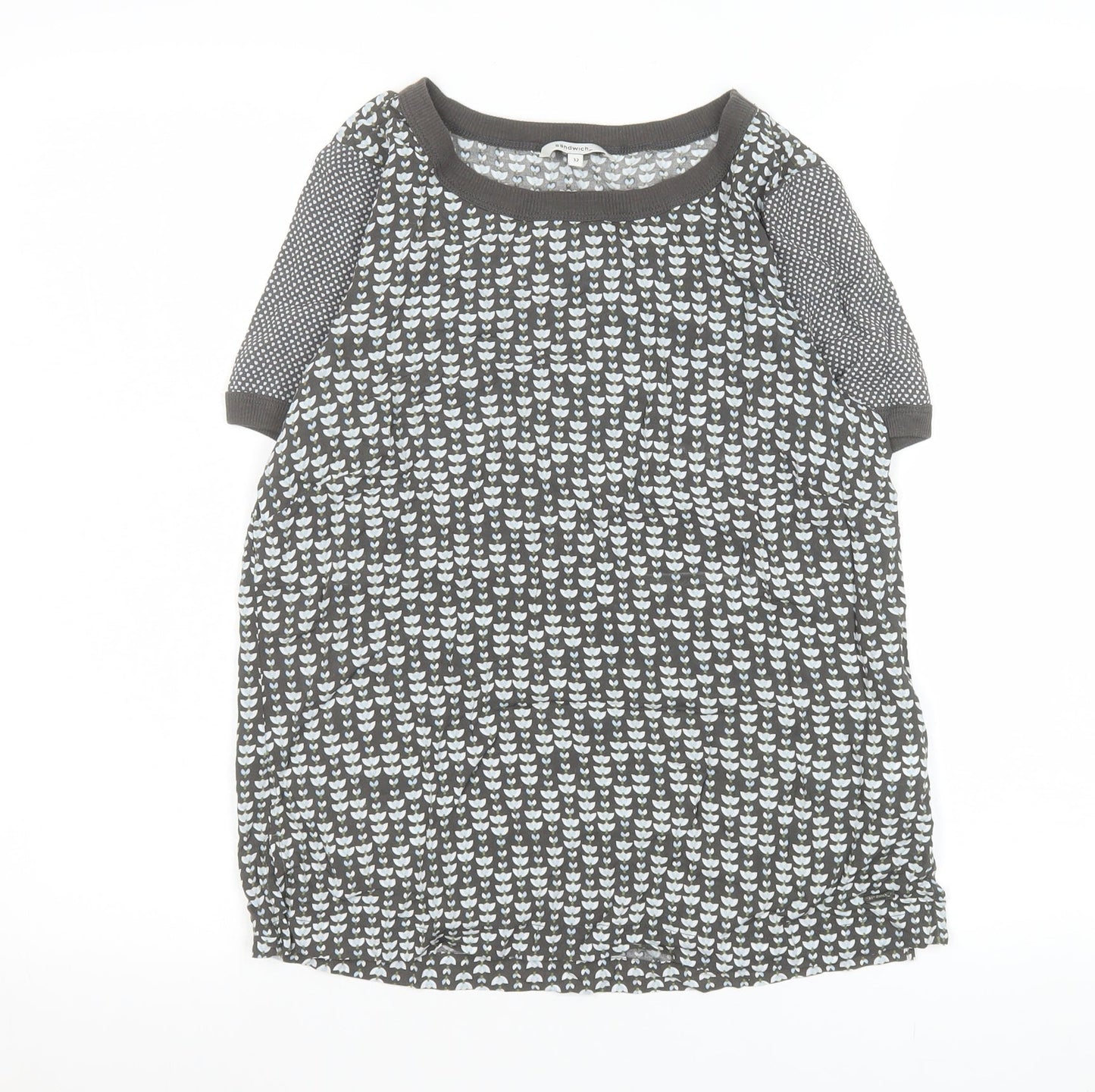 Womens UK Size 4 Sandwich Grey Basic T-Shirt