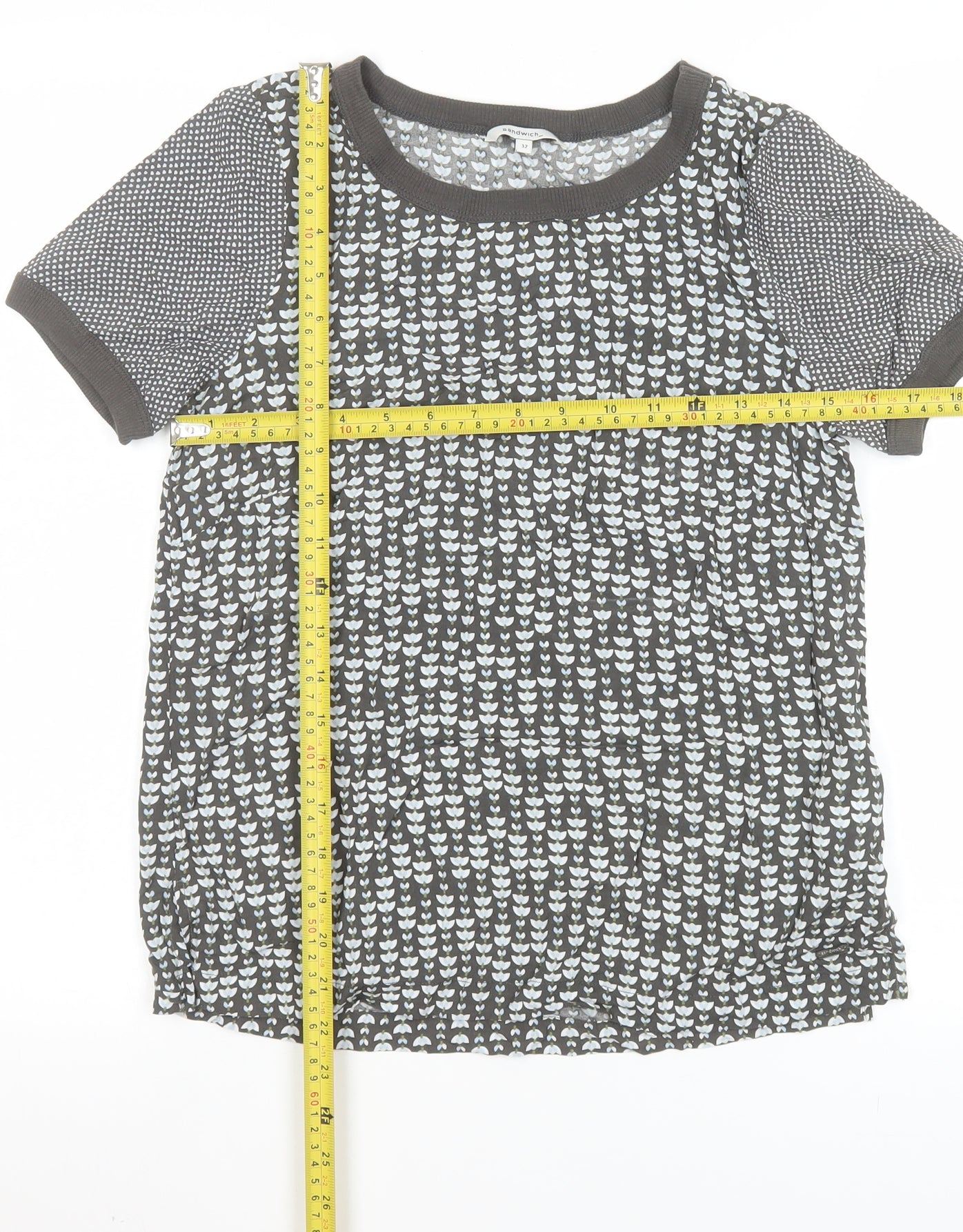 Womens UK Size 4 Sandwich Grey Basic T-Shirt
