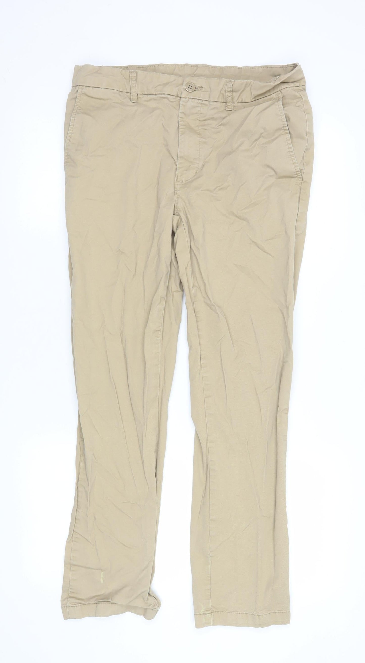 Mens UK Size 32 in Dunnes Stores Regular Fit Chino Beige Trousers