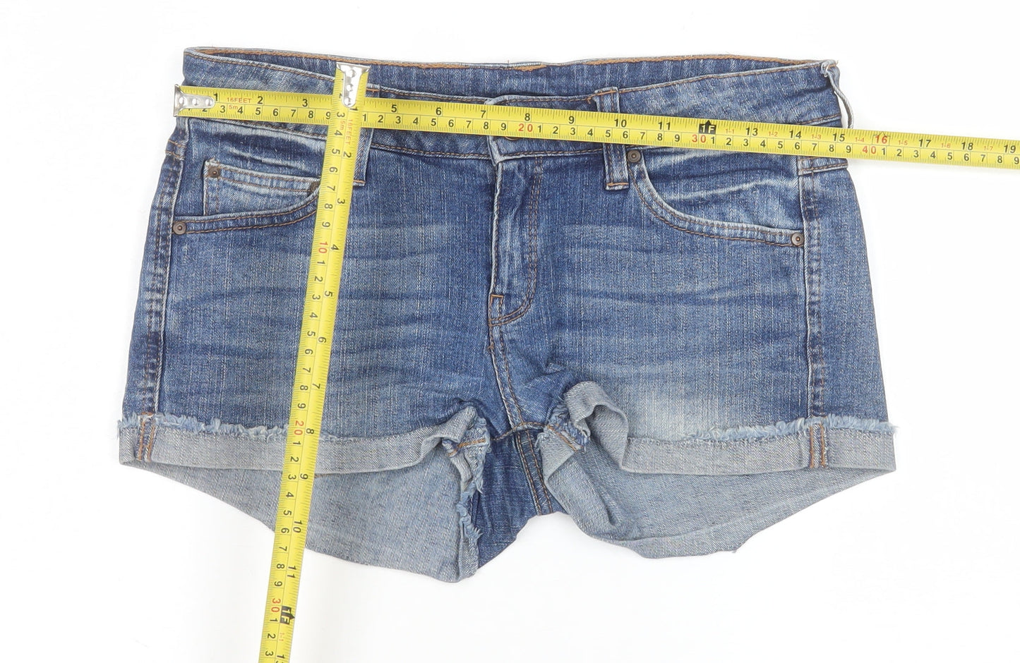 Womens UK Size 8 Mango Regular Fit Cut-Off Shorts