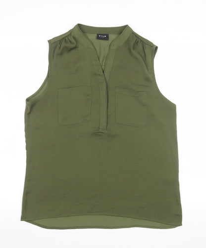 Womens UK Size L VILA Green Basic Blouse