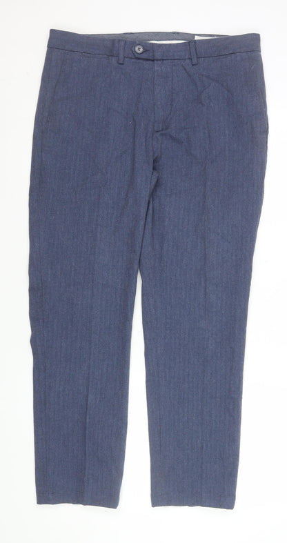 Mens UK Size 34 Trenery Slim Fit Chino Blue Trousers