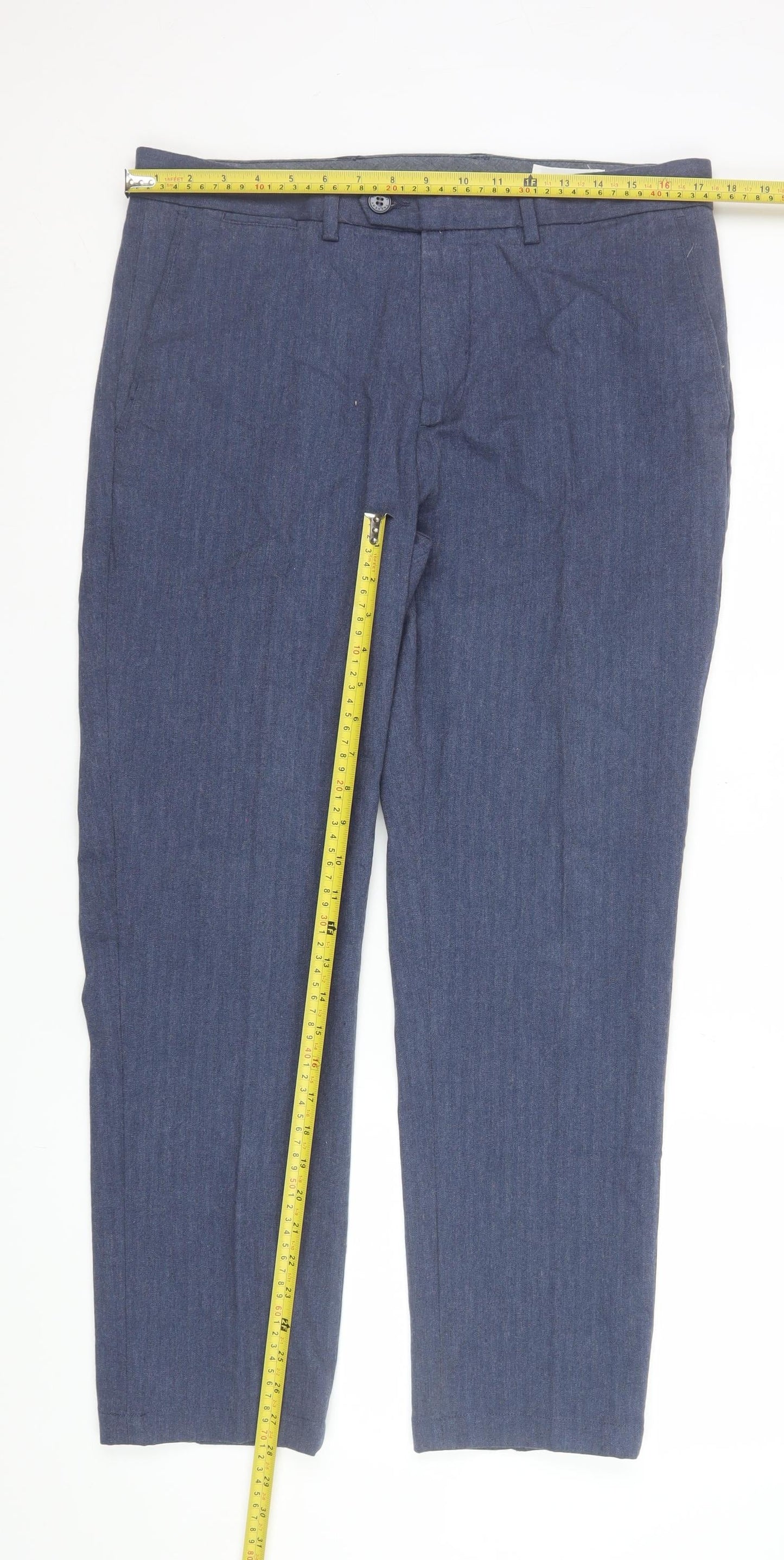 Mens UK Size 34 Trenery Slim Fit Chino Blue Trousers