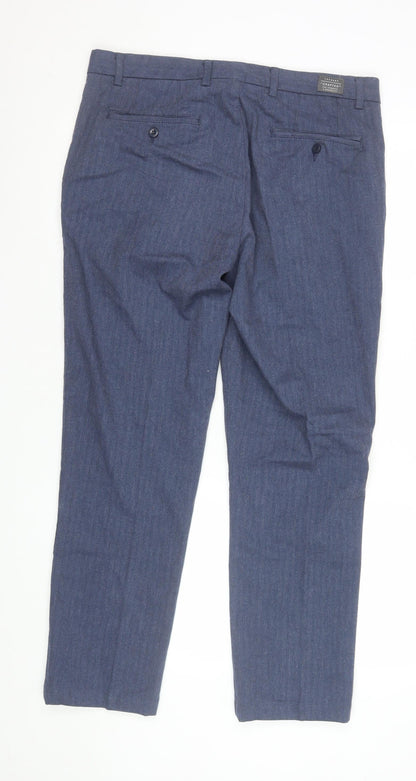 Mens UK Size 34 Trenery Slim Fit Chino Blue Trousers