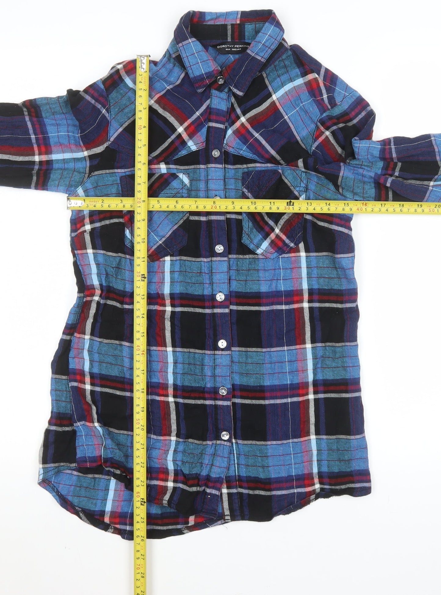 Womens UK Size 10 Dorothy Perkins Multicoloured Basic Button-Up