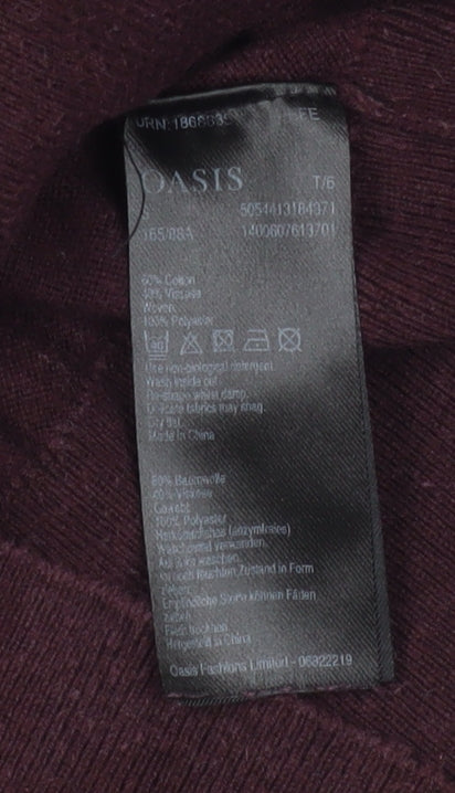 Womens UK Size S Oasis Brown Basic Blouse