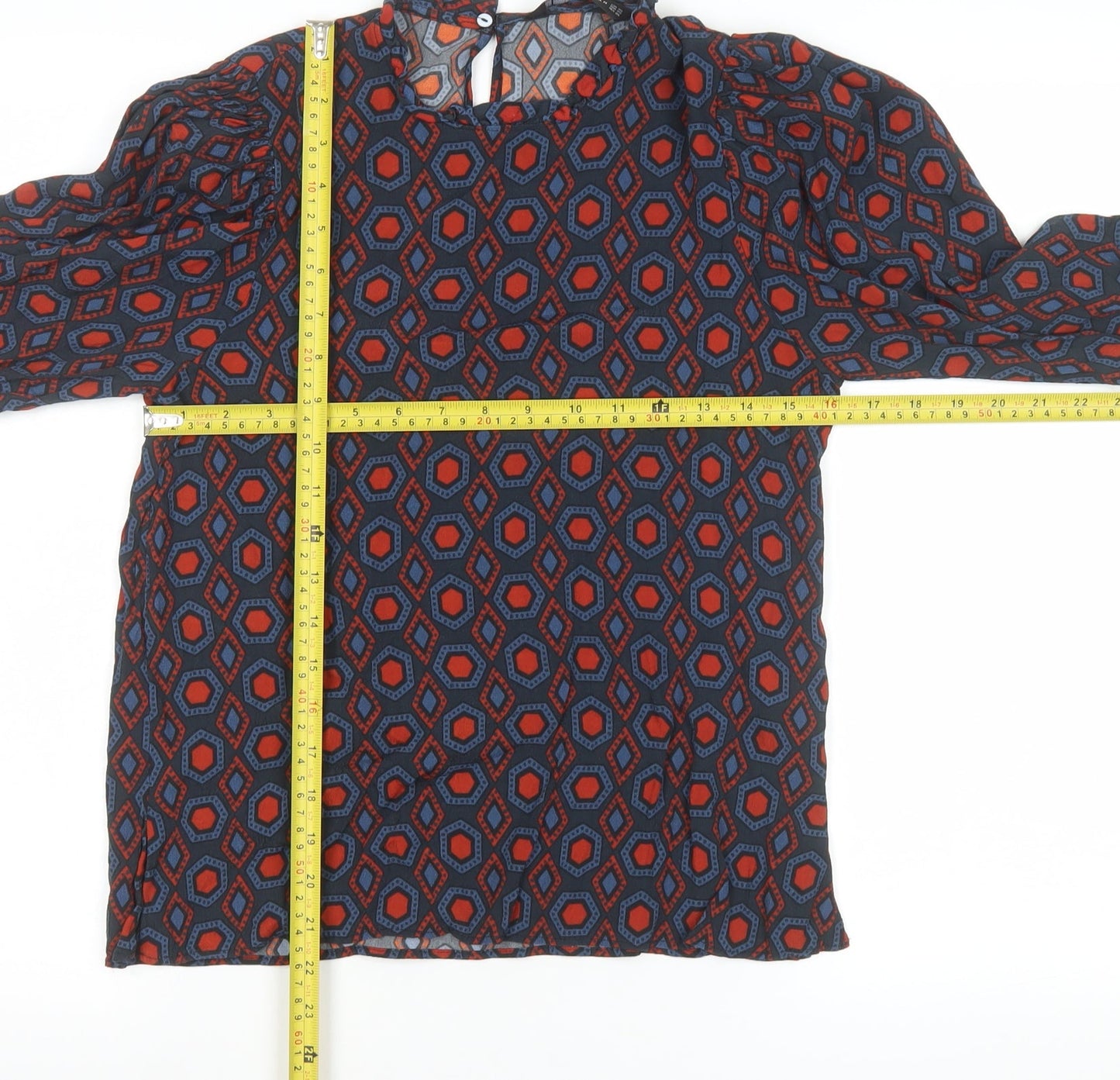 Womens UK Size XS Zara Multicoloured Tunic Blouse