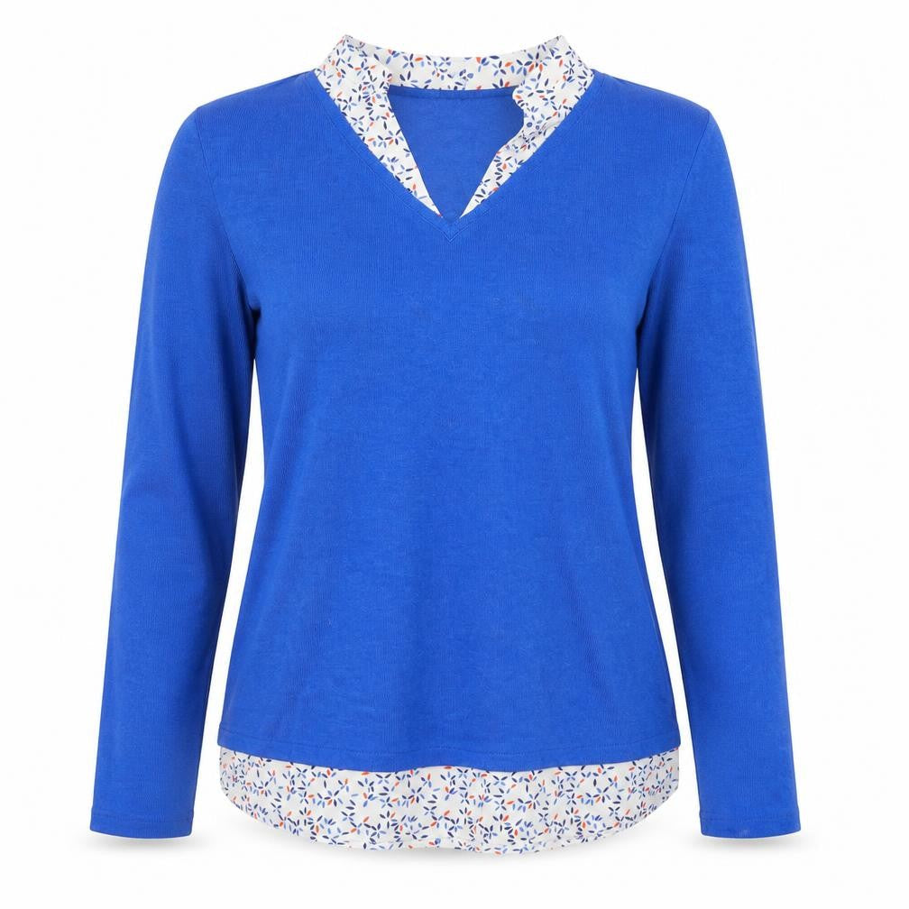Womens UK Size 14 Voulez Vous Blue Basic Blouse