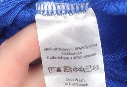 Womens UK Size 14 Voulez Vous Blue Basic Blouse
