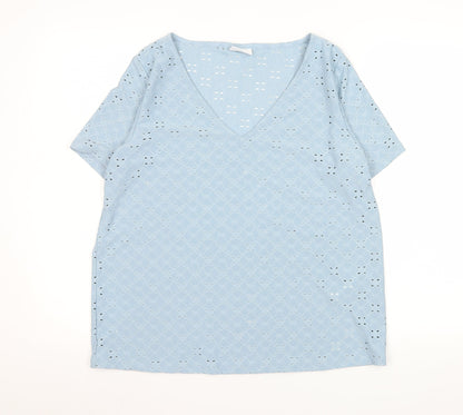 Womens UK Size XL VILA Blue Tunic Blouse