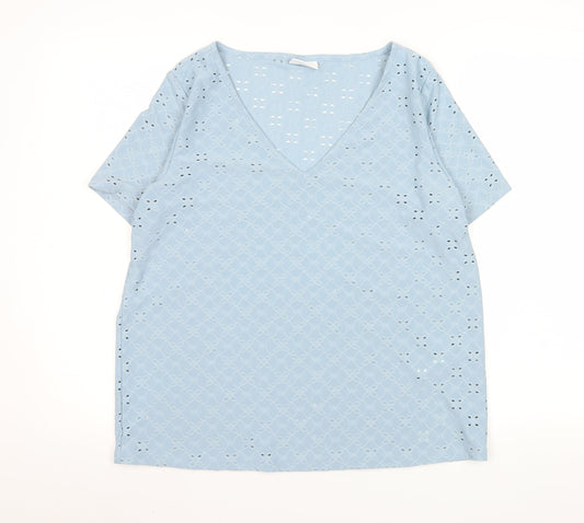 Womens UK Size XL VILA Blue Tunic Blouse