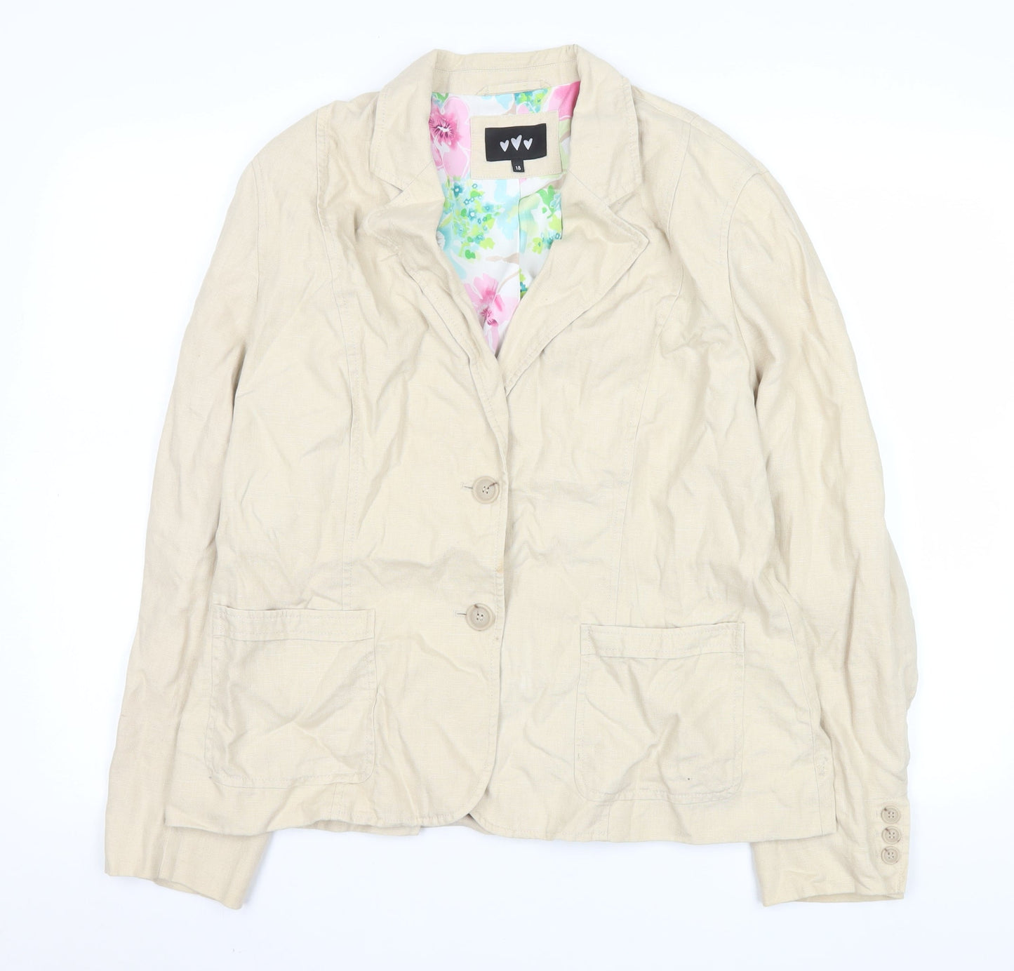 Womens UK Size 18 Marks and Spencer Regular Beige Blazer