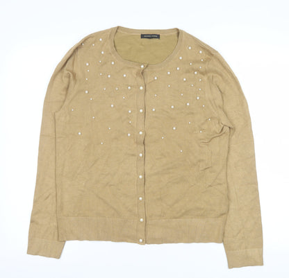 Womens UK Size XL Jeanne Pierre Beige Cardigan Jumper