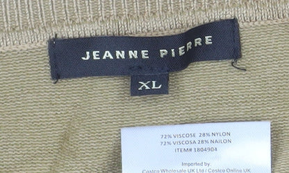 Womens UK Size XL Jeanne Pierre Beige Cardigan Jumper