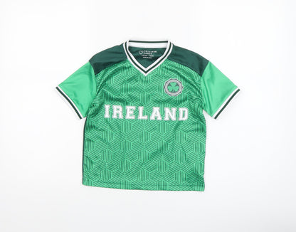 Boys UK Size 5-6 Years Primark Green Jersey T-Shirt