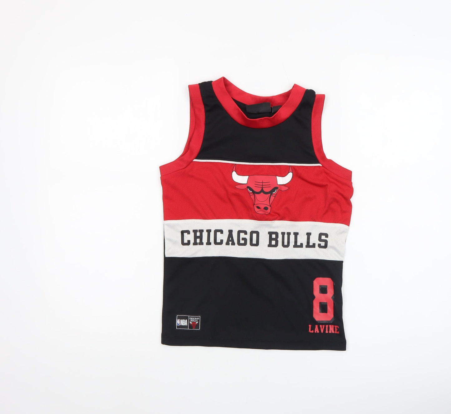Boys UK Size 7-8 Years NBA Red Jersey Tank