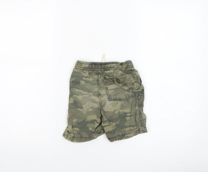 GAP Boys Green Camouflage Cargo Shorts 4 Years Elastic Waist