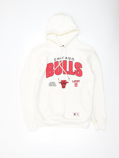 Mens UK Size S NBA White Pullover Hoodie