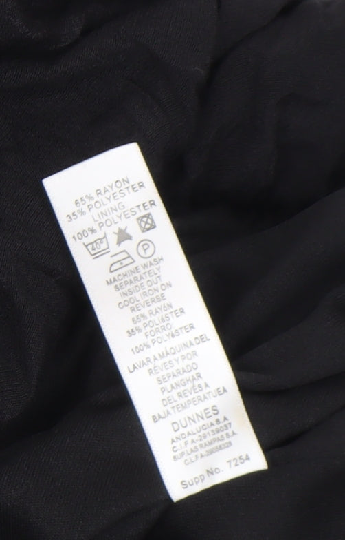 Womens UK Size 14 Dunnes Black Tunic Blouse