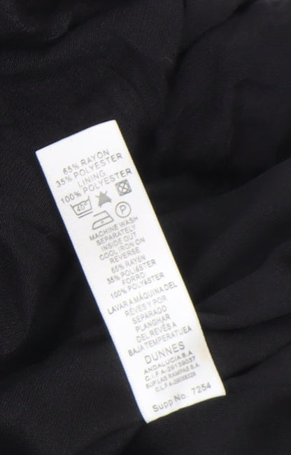Womens UK Size 14 Dunnes Black Tunic Blouse