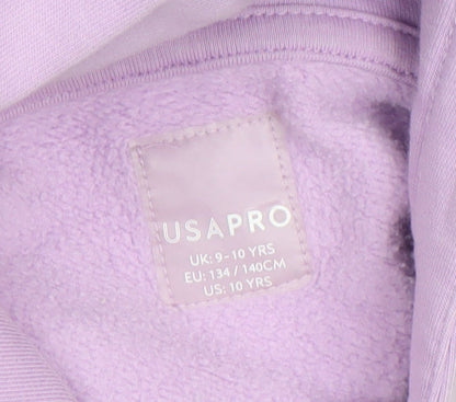 Girls UK Size 9-10 Years USA Pro Purple Pullover Hoodie