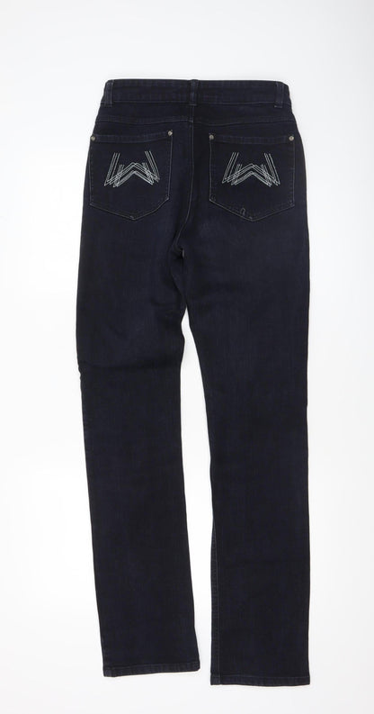 Womens UK Size 10 Wizard Jeans Slim Fit Straight Blue Jeans