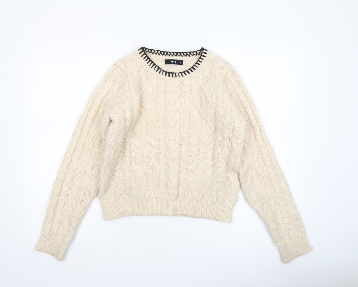 Womens UK Size M MNG Ivory Pullover Jumper