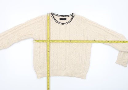 Womens UK Size M MNG Ivory Pullover Jumper