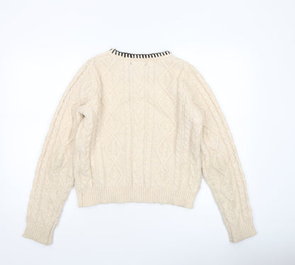 Womens UK Size M MNG Ivory Pullover Jumper