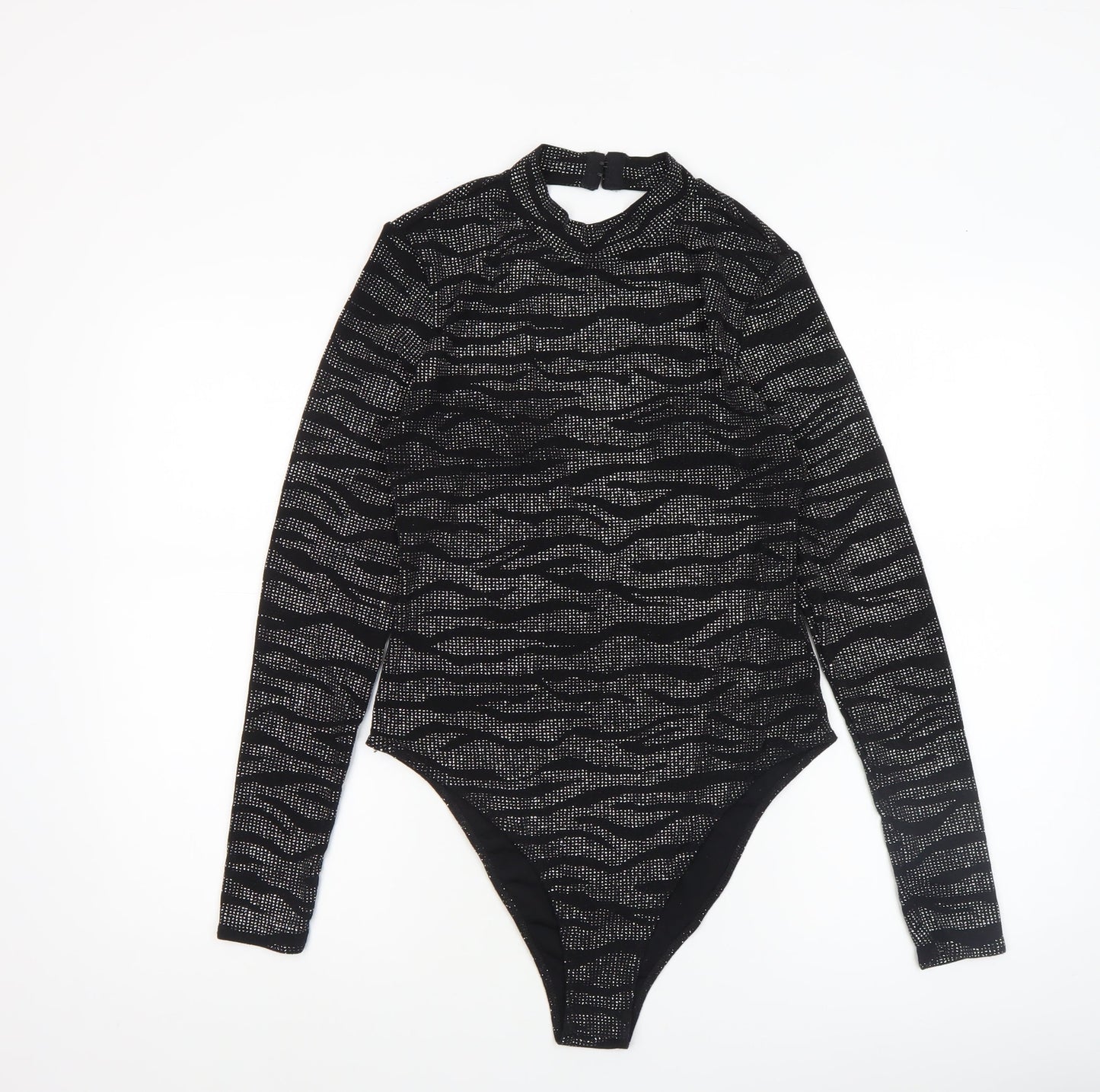 Womens UK Size M H&M Divided One-Piece Black Bodysuit
