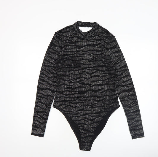 Womens UK Size M H&M Divided One-Piece Black Bodysuit