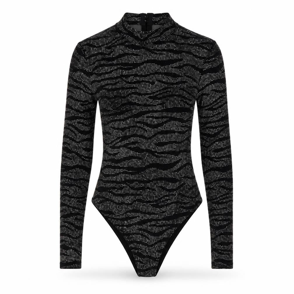 Womens UK Size M H&M Divided One-Piece Black Bodysuit