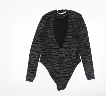 Womens UK Size M H&M Divided One-Piece Black Bodysuit